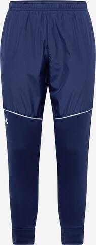 UNDER ARMOUR Slimfit Sportovní kalhoty 'Af Storm' – modrá: přední strana