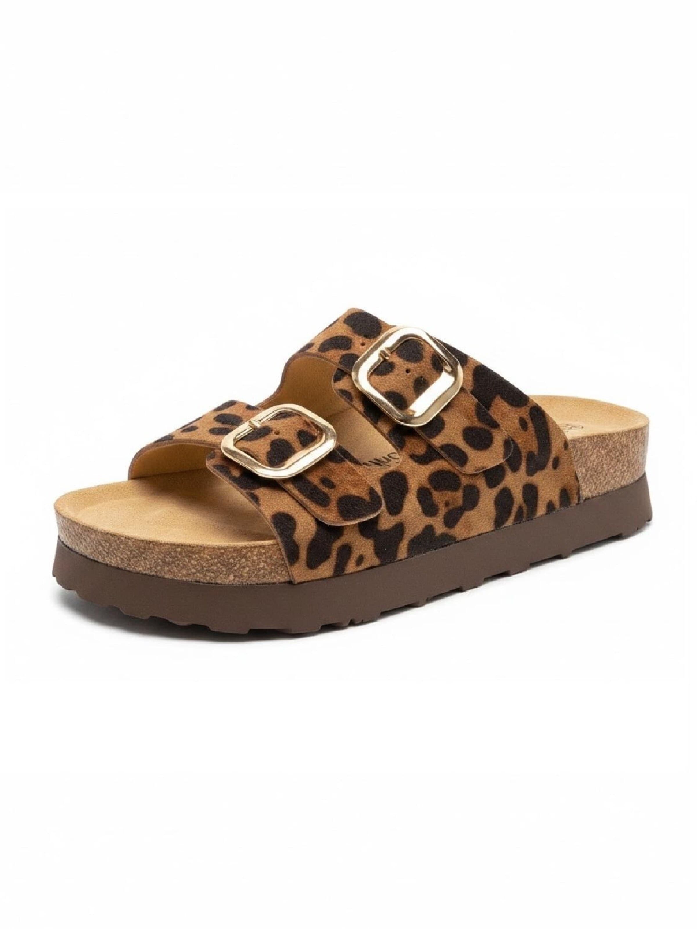 Pogolino Pantolette 'Damen Sandalen Pantoletten Plateau Animal Print TPW4'‌‌‌‌‌‌‌‌ in Braun: Vorderseite