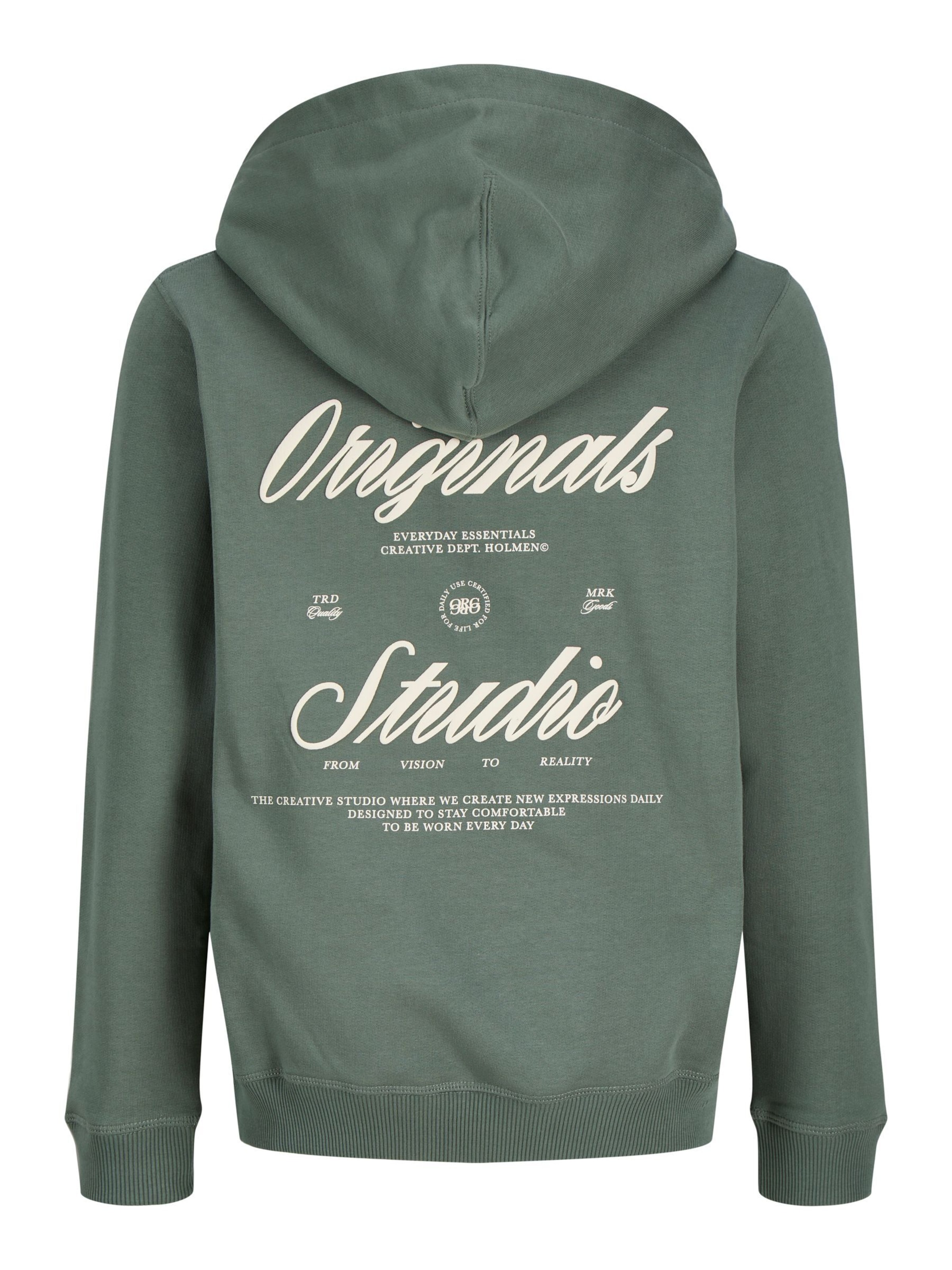 Jack & Jones Junior Кофта на молнии 'JORNORREBRO TYPO' в Зеленый