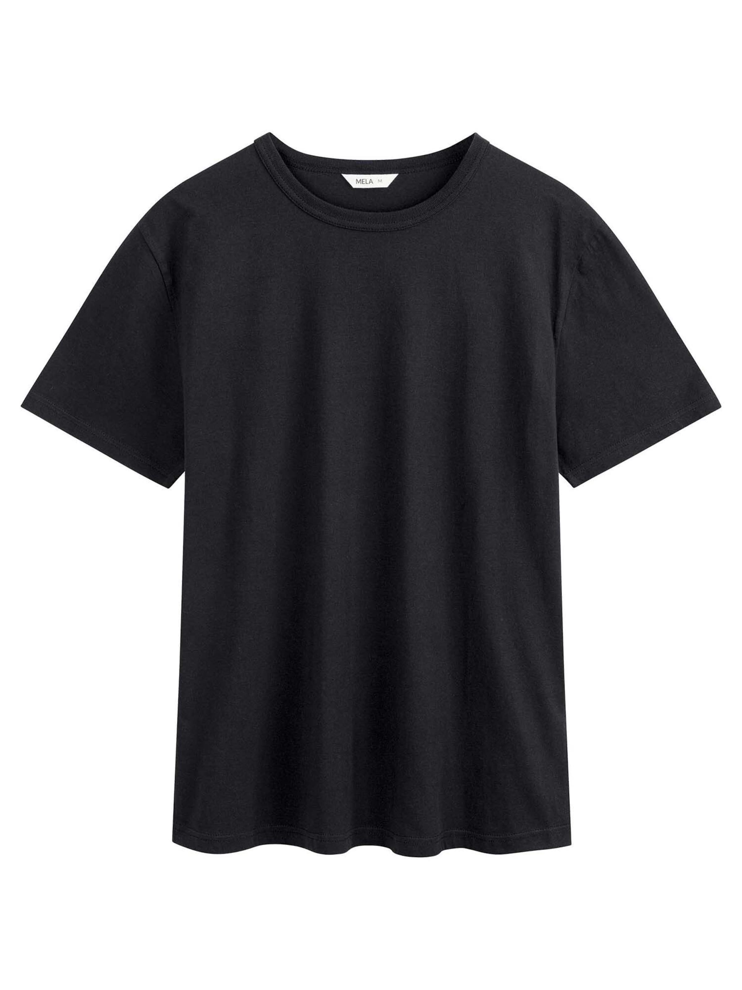 MELA T-Shirt 'Izaan' (GOTS) in Schwarz: Vorderseite