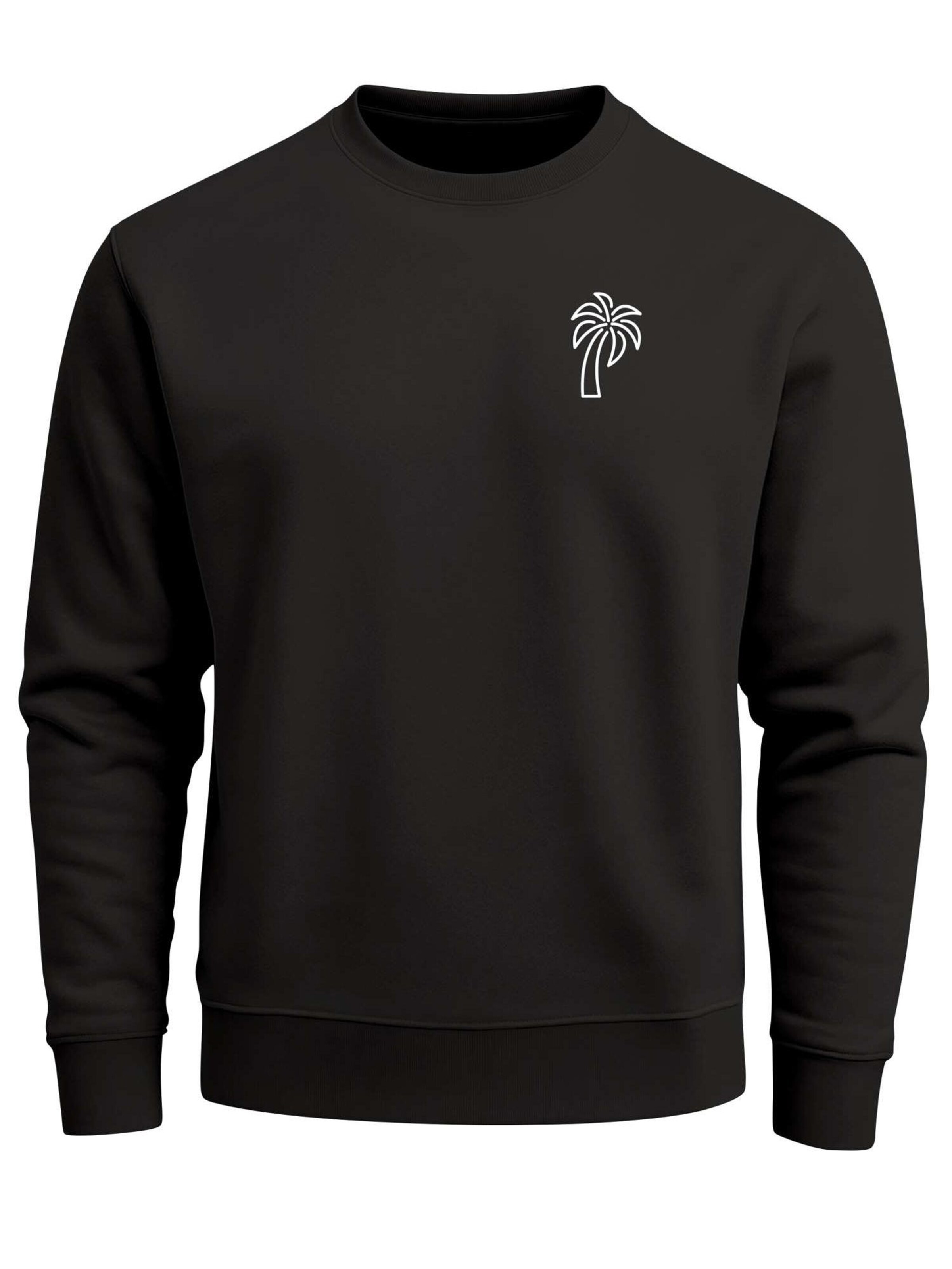 Neverless Sweatshirt 'Palm Lineart Logo'‌‌‌ in Schwarz: Vorderseite