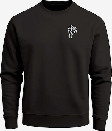 Neverless Sweatshirt 'Palm Lineart Logo' in Schwarz: Vorderseite