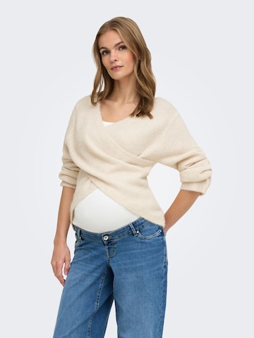 Only Maternity Pullover in Beige: Vorderseite