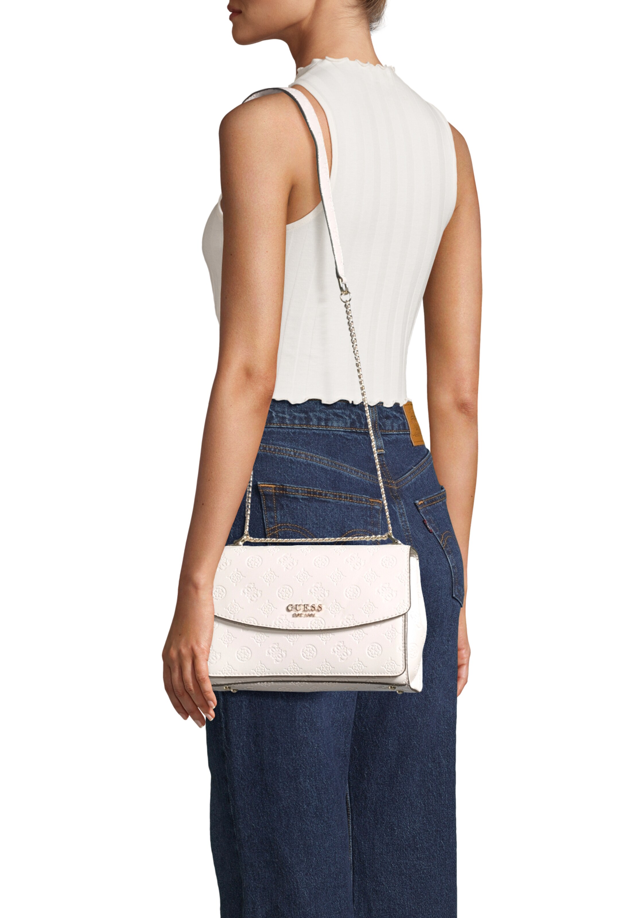 GUESS Crossbody bag 'PHOEBE CONVERTIBLE XBODY FLAP' in White