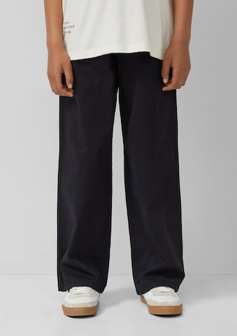 s.Oliver Wide leg Broek ' BAGGY ' in Zwart: voorkant