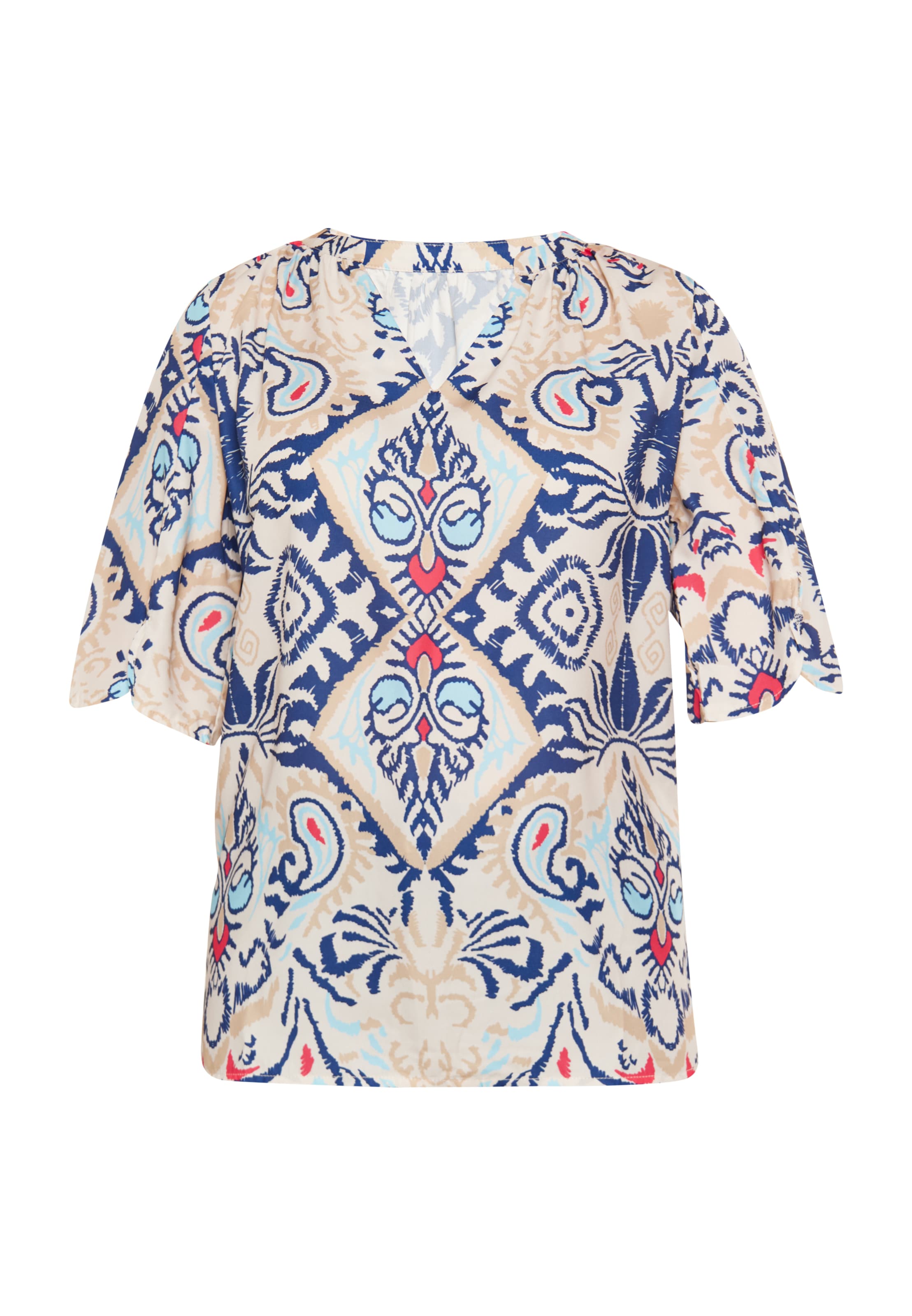 Gaya Blūze 'Festival', krāsa - bēšs / genciāna / debeszils / spilgti sarkans, Preces skats