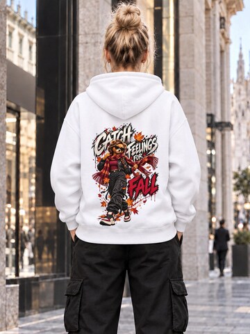 LUNØIR Studio Sweatshirt 'BOSS Femme Cozy Autumn Scarf' in White
