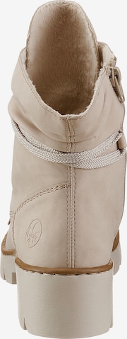 Rieker Lace-Up Ankle Boots in Beige