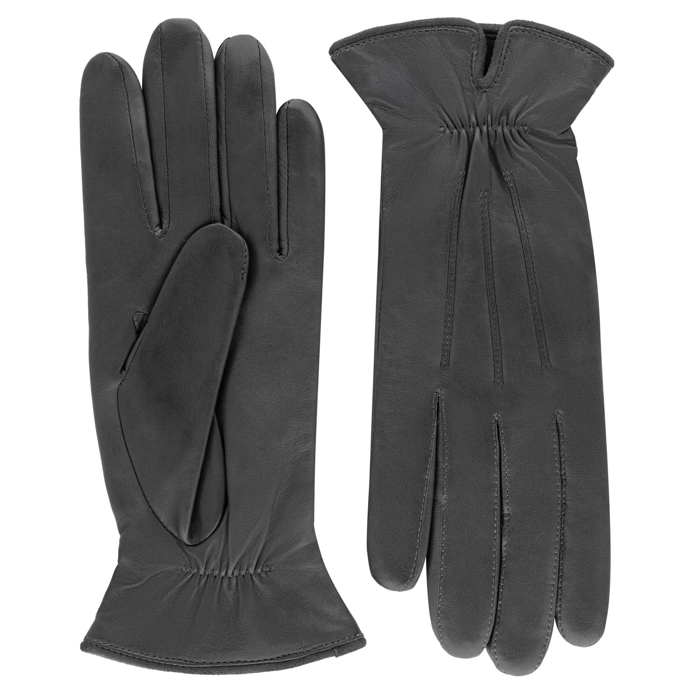 Roeckl Lederhandschuhe 'ANTWERPEN PLAIN' in Grau: Vorderseite