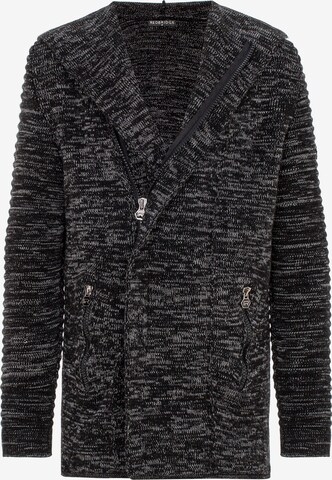 Redbridge Knit Cardigan 'Rugby' in Black: front