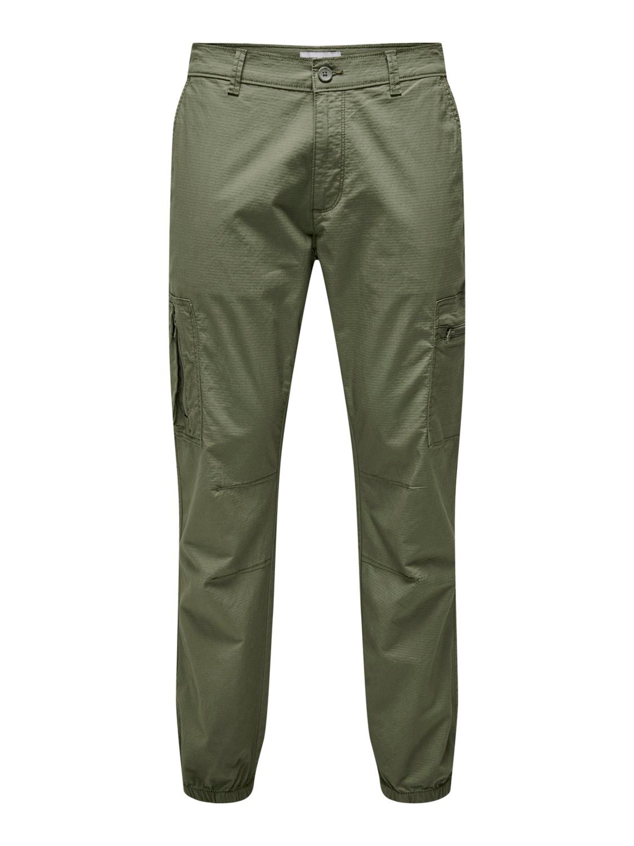 Only & Sons Tapered Παντελόνι cargo 'CAM' σε πράσινο: μπροστά