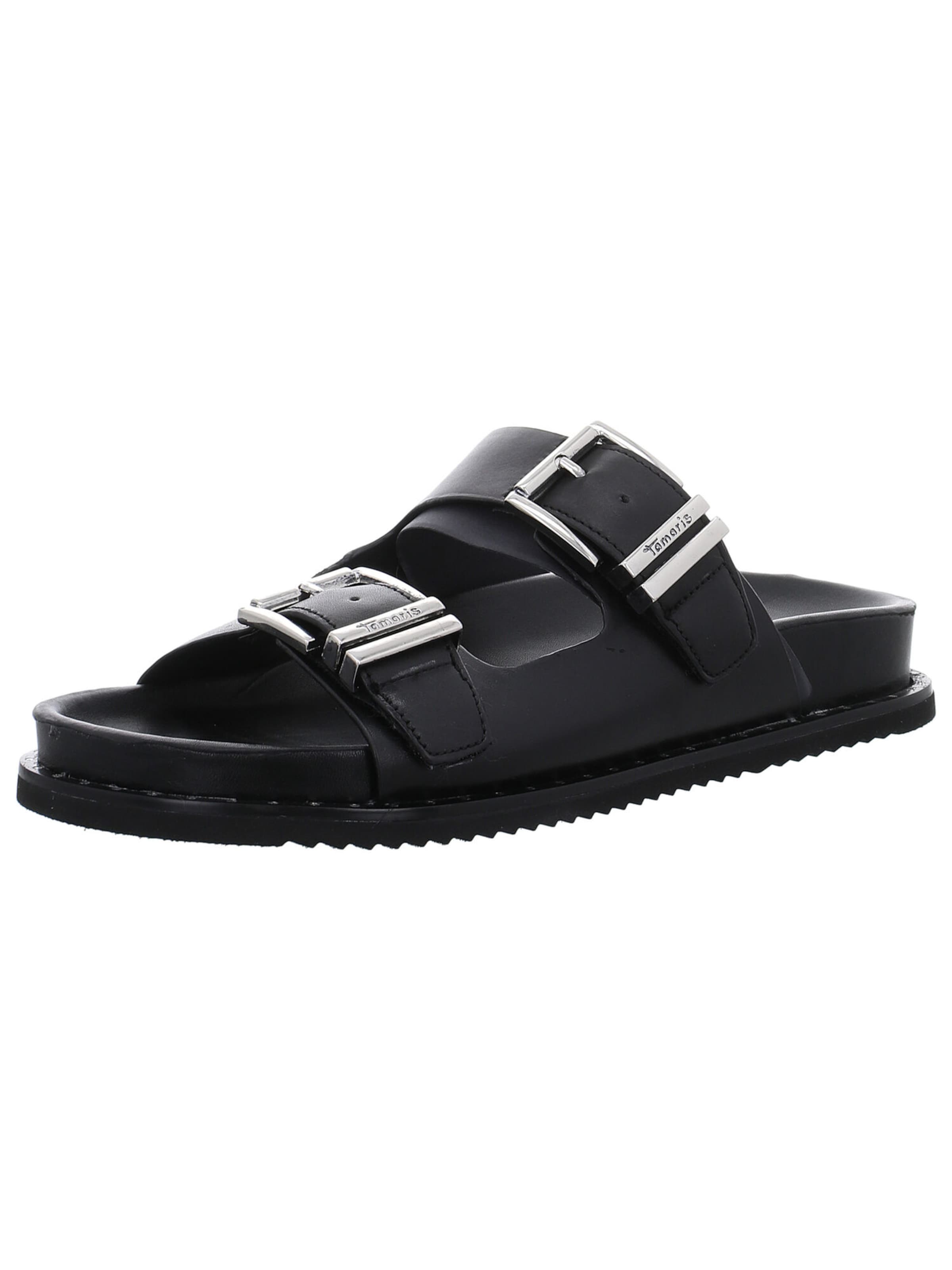 Tamaris Mules in Black: front