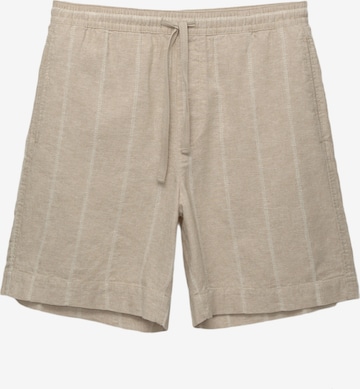 Pull&BearLoosefit Hlače - bež boja: prednji dio