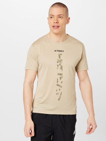 ADIDAS TERREX Performance Shirt 'Agravic' in Beige: front