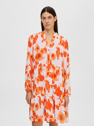 SELECTED FEMME Shirt Dress in Orange: front
