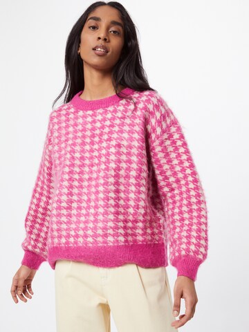 Pull-over FRNCH PARIS en rose : devant