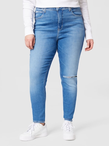 Calvin Klein Jeans Curve Jeans in Blauw: voorkant