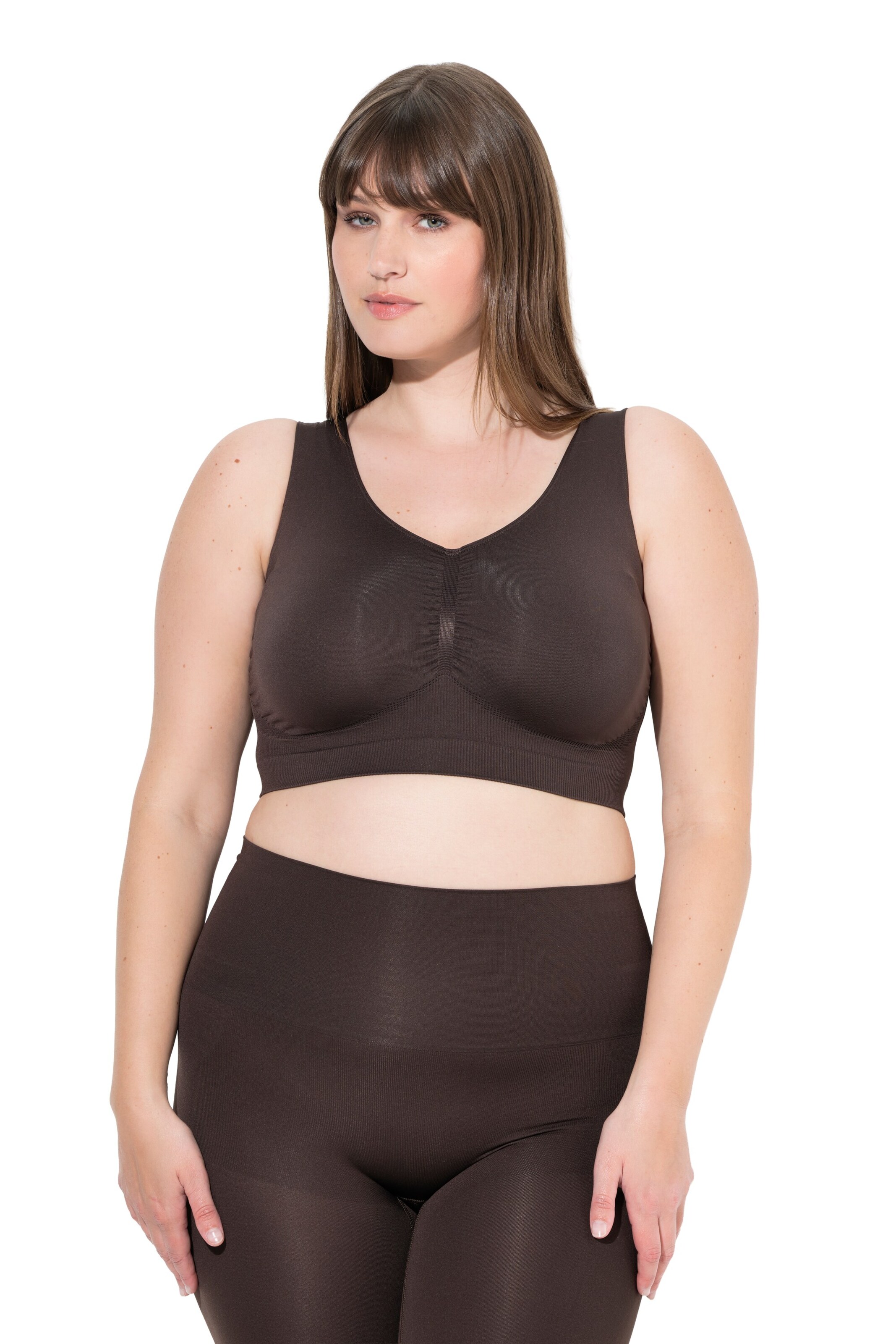 Ulla Popken Bustier BH in Braun: Vorderseite