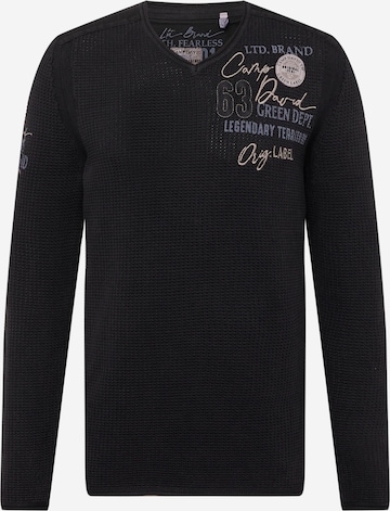 CAMP DAVID Sweater in Black: front