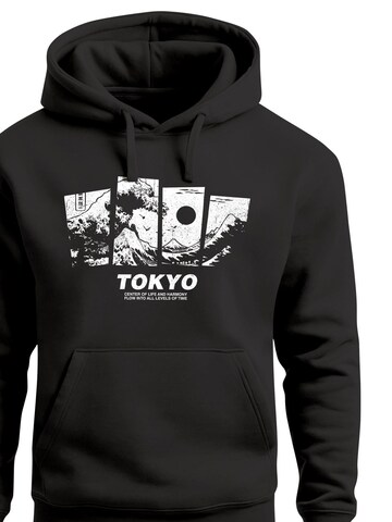 Neverless Sweatshirt 'Tokyo Wave' in Schwarz