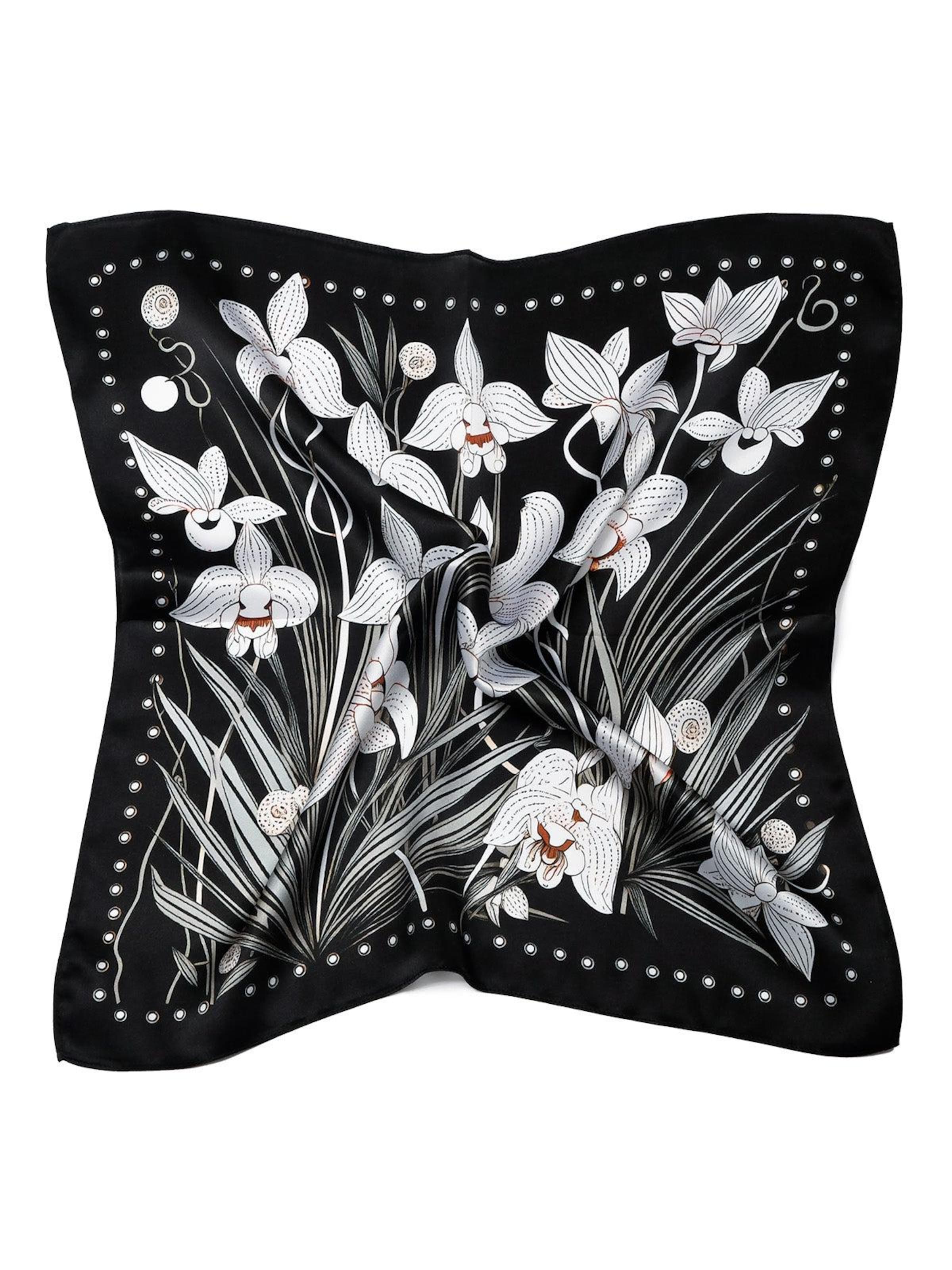 Sciarpa 'Seidentuch Orchideen' di MayTree in nero: frontale