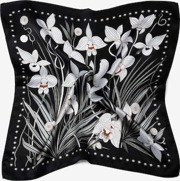 Sciarpa 'Seidentuch Orchideen' di MayTree in nero: frontale