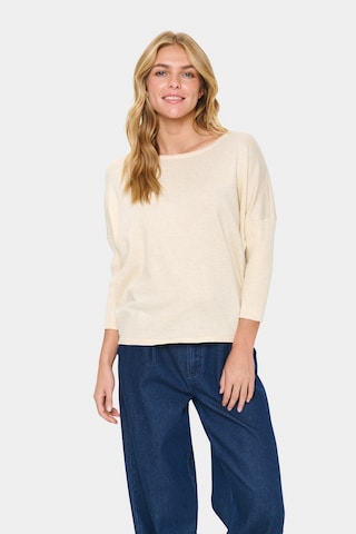 SAINT TROPEZ Pullover 'Mila' in Beige: Vorderseite