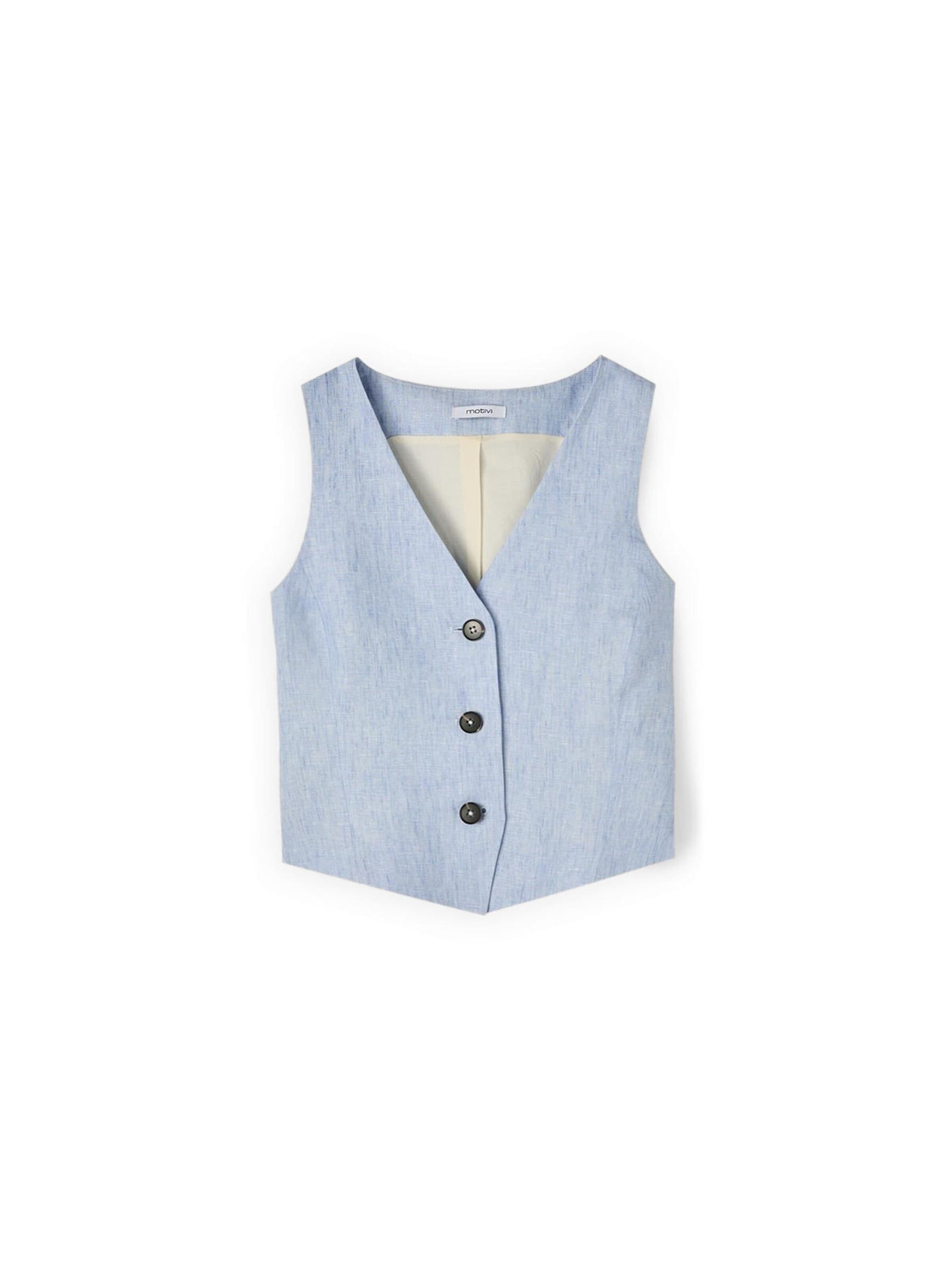 MOTIVI Gilet in Blauw: voorkant