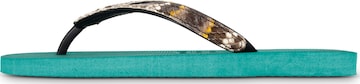 Uzurii Luxury Footwear Zehentrenner 'Python' in Grün: Vorderseite