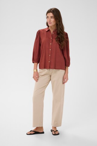 Cream Blouse 'June' in Red