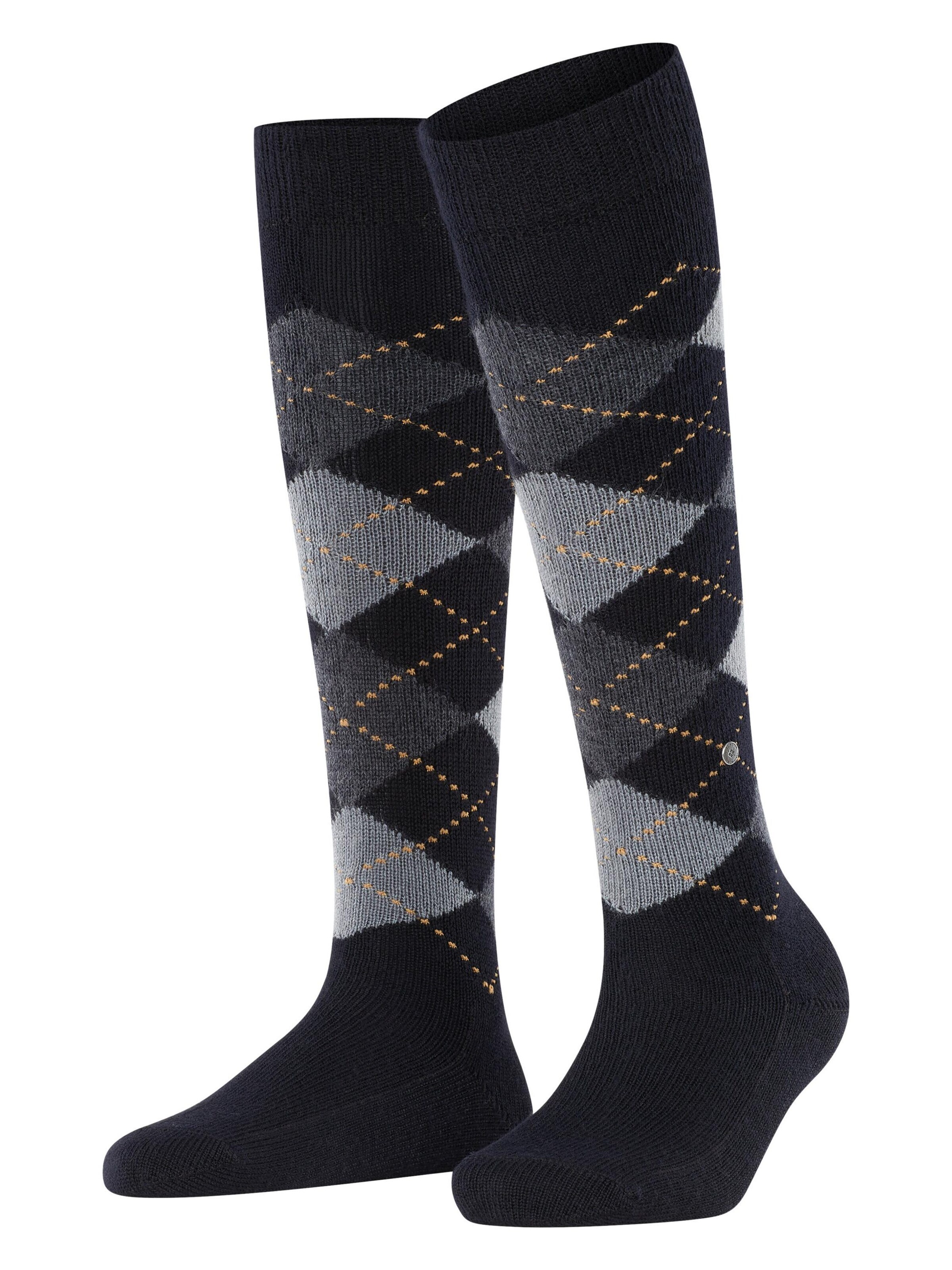BURLINGTON Over the Knee Socks 'Whitby' in Black: front