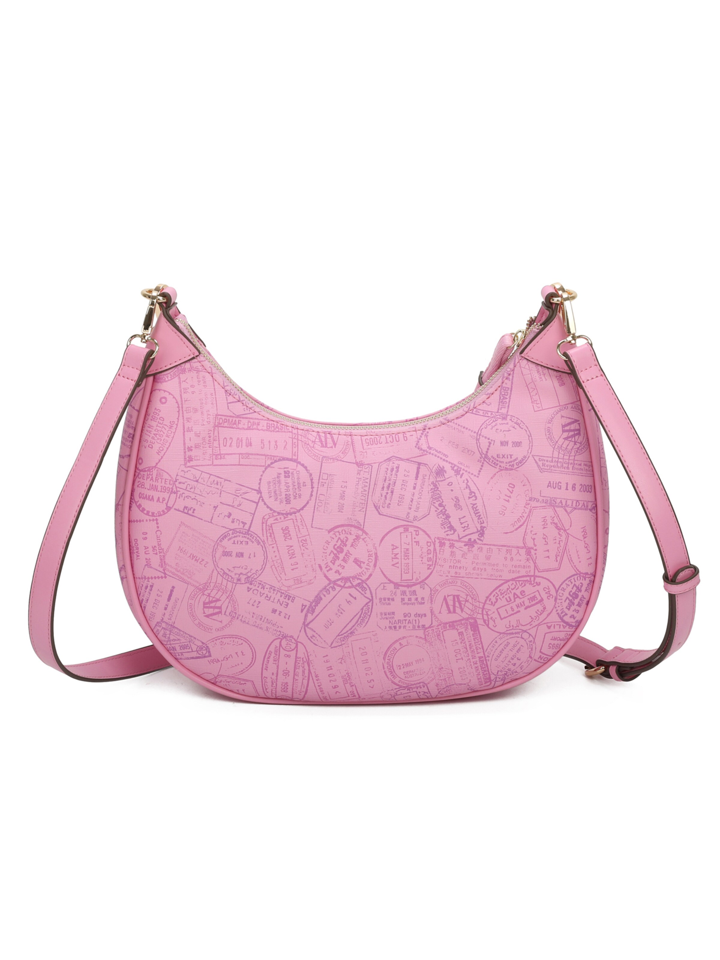 Borsa a spalla 'Borsa a Spalla Donna con Zip e Tracolla Regolabile Rimovibile' di ALV By Alviero Martini in rosa