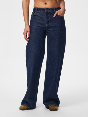 PIECES Wide leg Jeans 'PCSilke' in Blauw