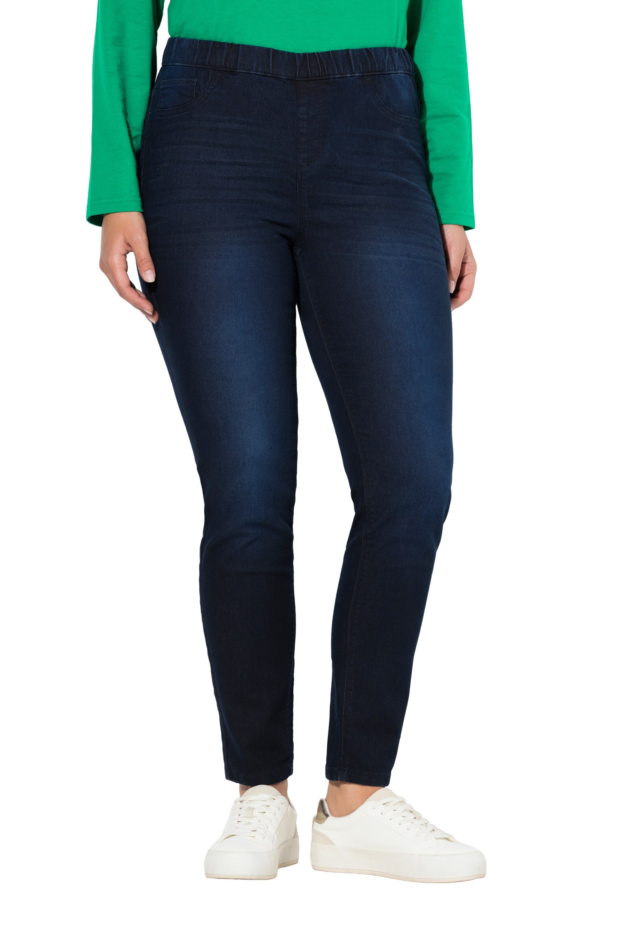 Ulla Popken Skinny Jeggings in Blue: front