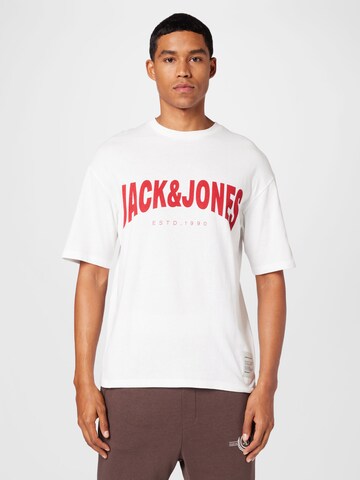 Tricou 'RARCH' de la JACK & JONES pe alb: față