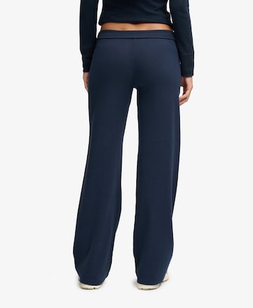 Superdry & Co Wide leg Broek 'Athletic Essentials' in Blauw