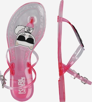Karl Lagerfeld T-Bar Sandals 'JELLY' in Pink