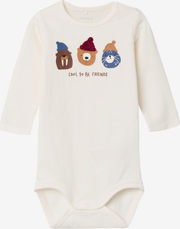 NAME IT - Pijama entero/body 'SOTIO' en beige: frente