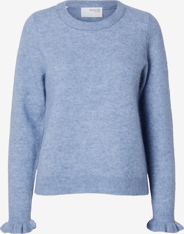 Pull-over 'SLFLULU' SELECTED en bleu : devant