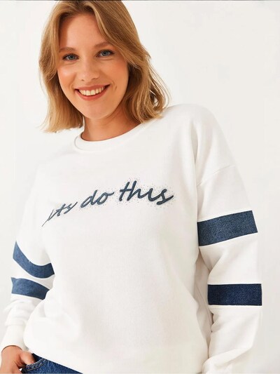 Bianco Lucci Sweatshirt in blue denim / weiß, Produktansicht