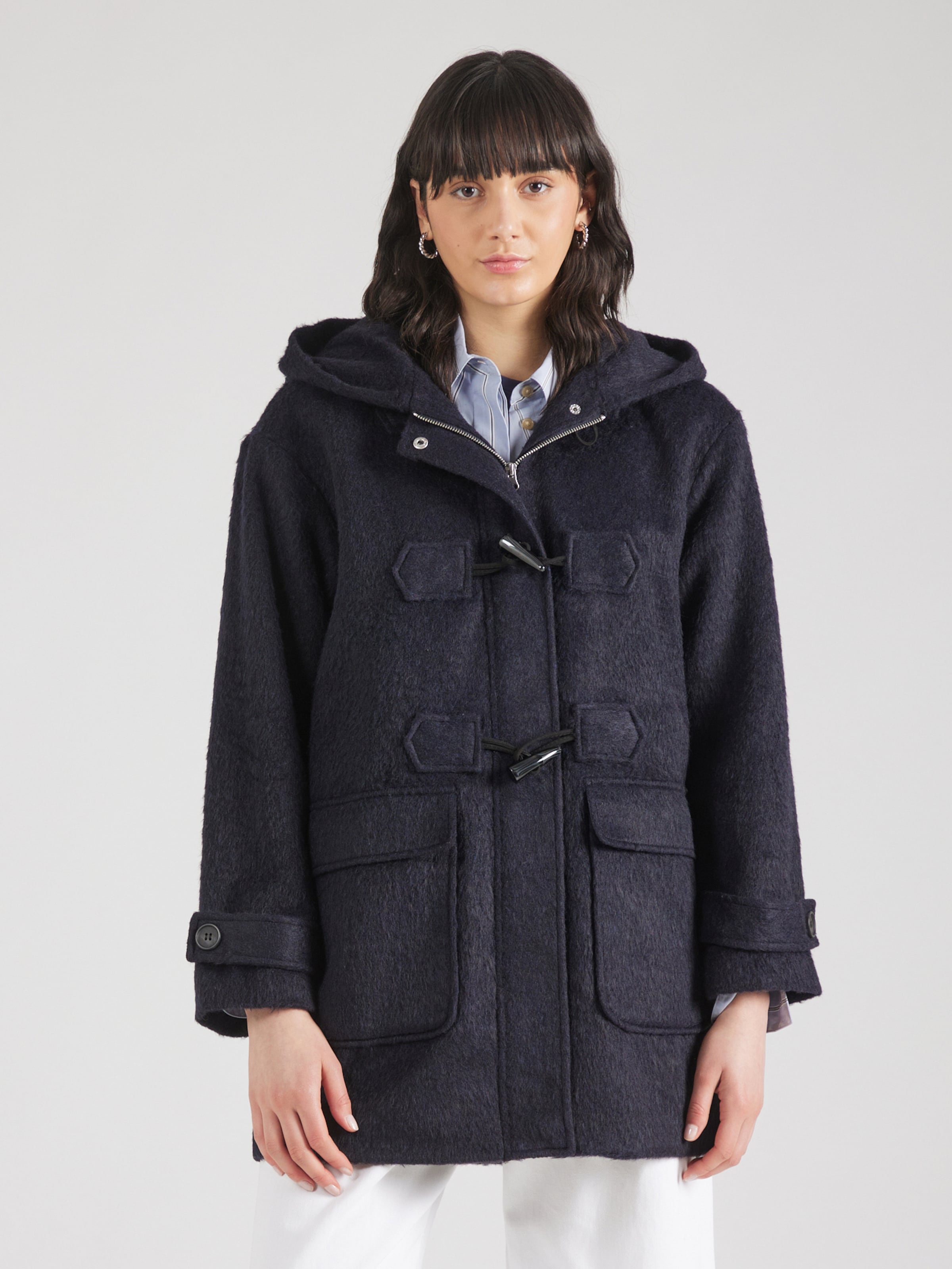 Black duffle coat womens online