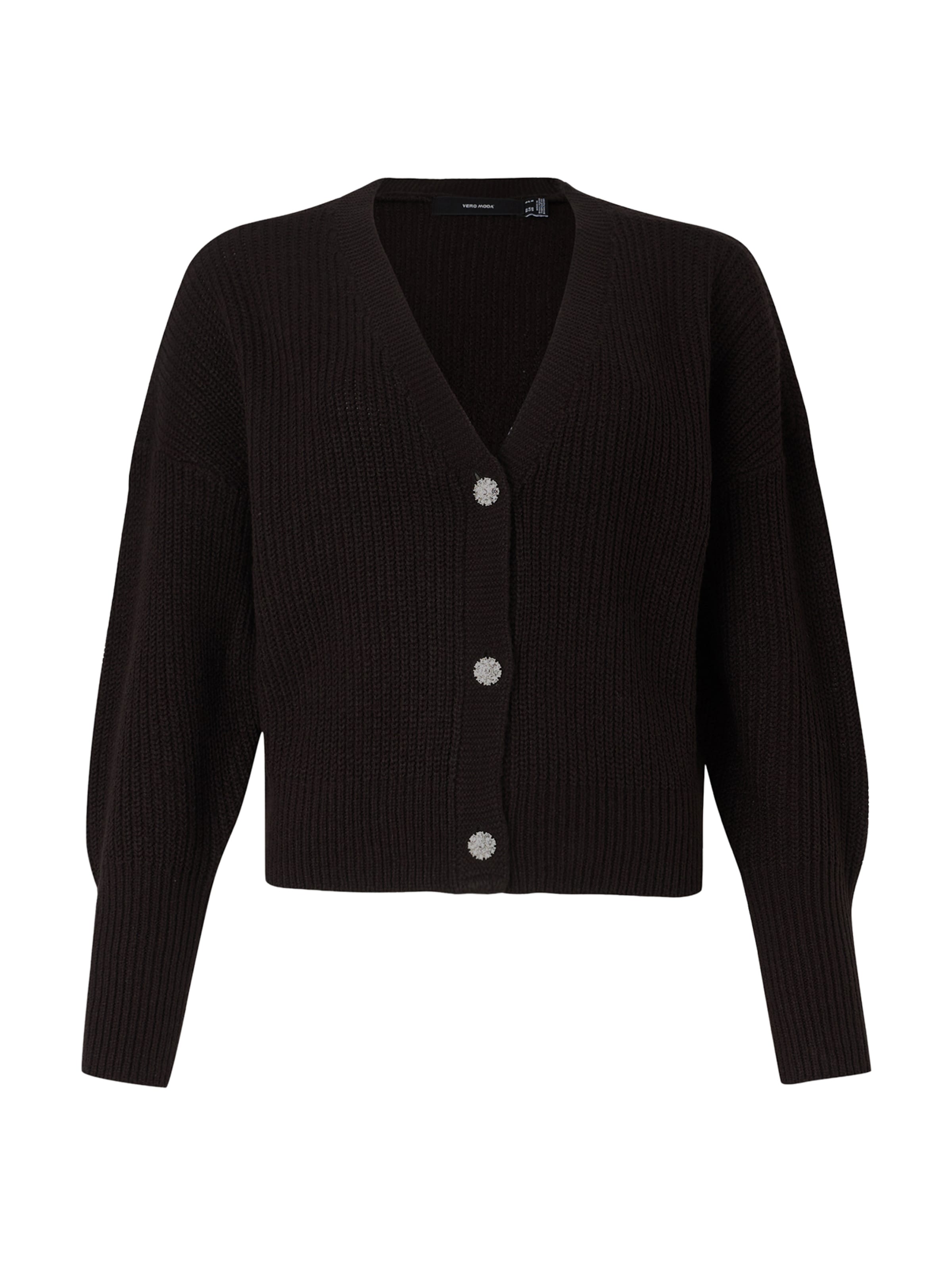 VERO MODA Knit cardigan 'VMLealight' in Black: front