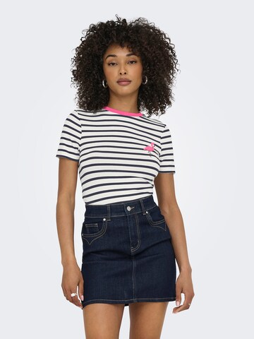 T-shirt 'ONLHEART' ONLY en blanc : devant