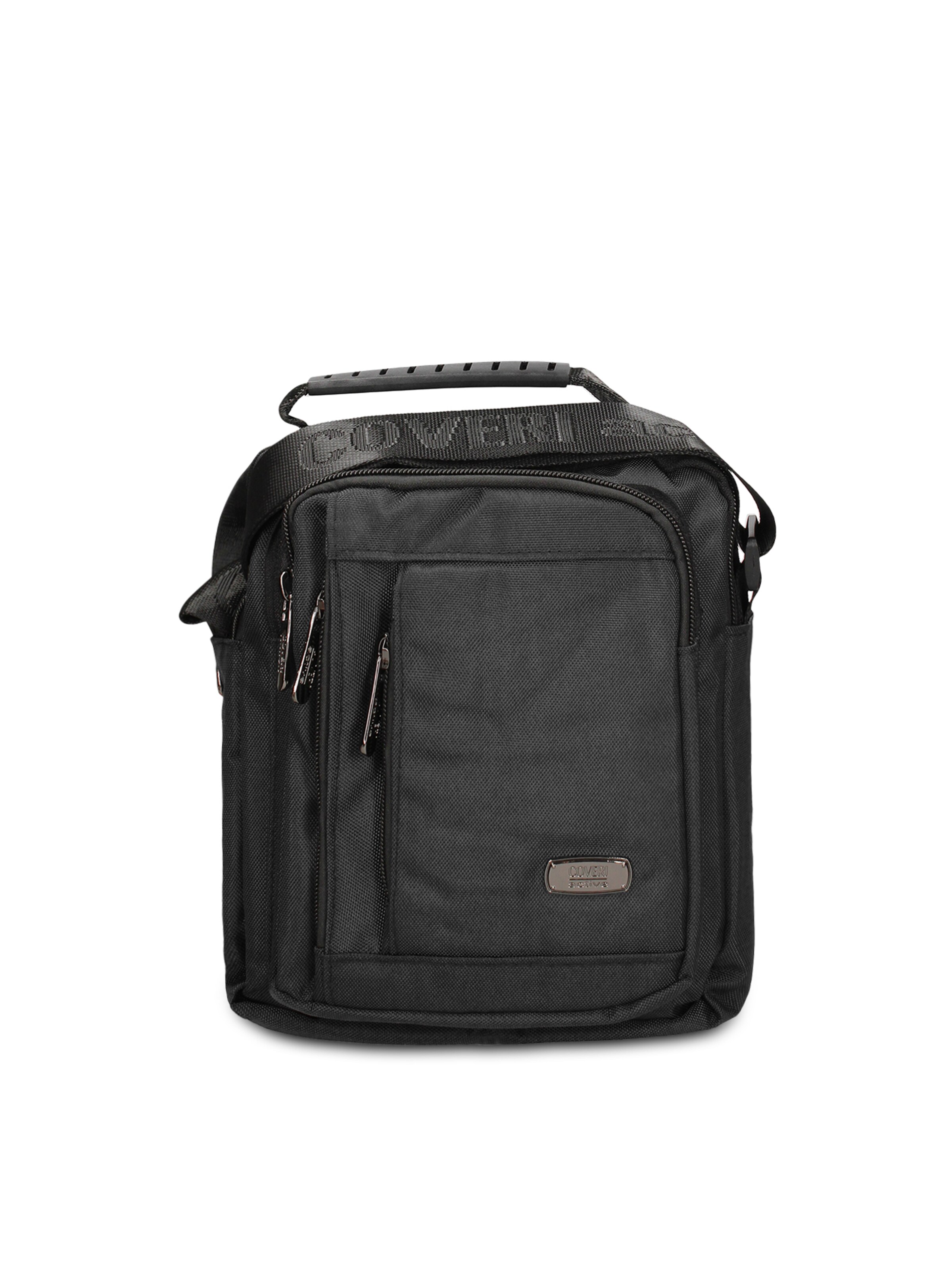 Borsa a tracolla 'Borsa a Tracolla Uomo Vegan Leather con Zip' di Coveri Collection in nero: frontale
