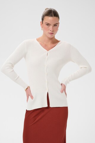 Kaffe Gebreid vest in Wit: voorkant
