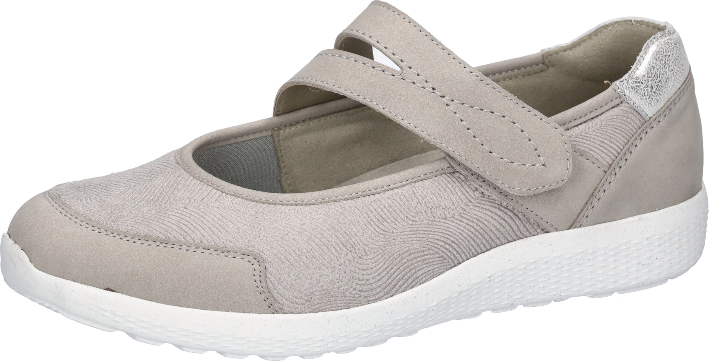 WALDLÄUFER Ballet Flats with Strap in Grey: front