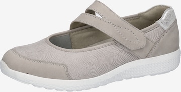 WALDLÄUFER Ballet Flats with Strap in Grey: front