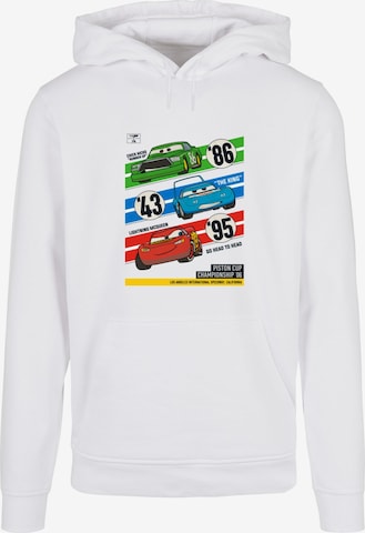 ABSOLUTE CULT Sweatshirt 'Cars - Pistons Cup Champions' in Wit: voorkant