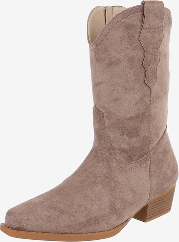 Ital-Design Cowboystiefel in Braun: Vorderseite