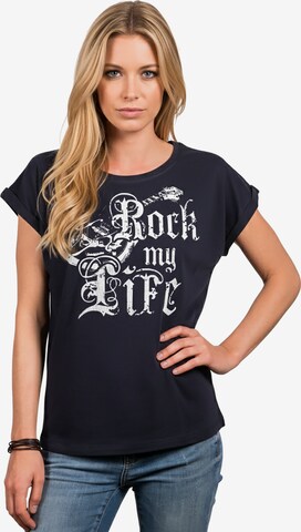 MAKAYA Shirt 'Rock My Life' in Blue: front
